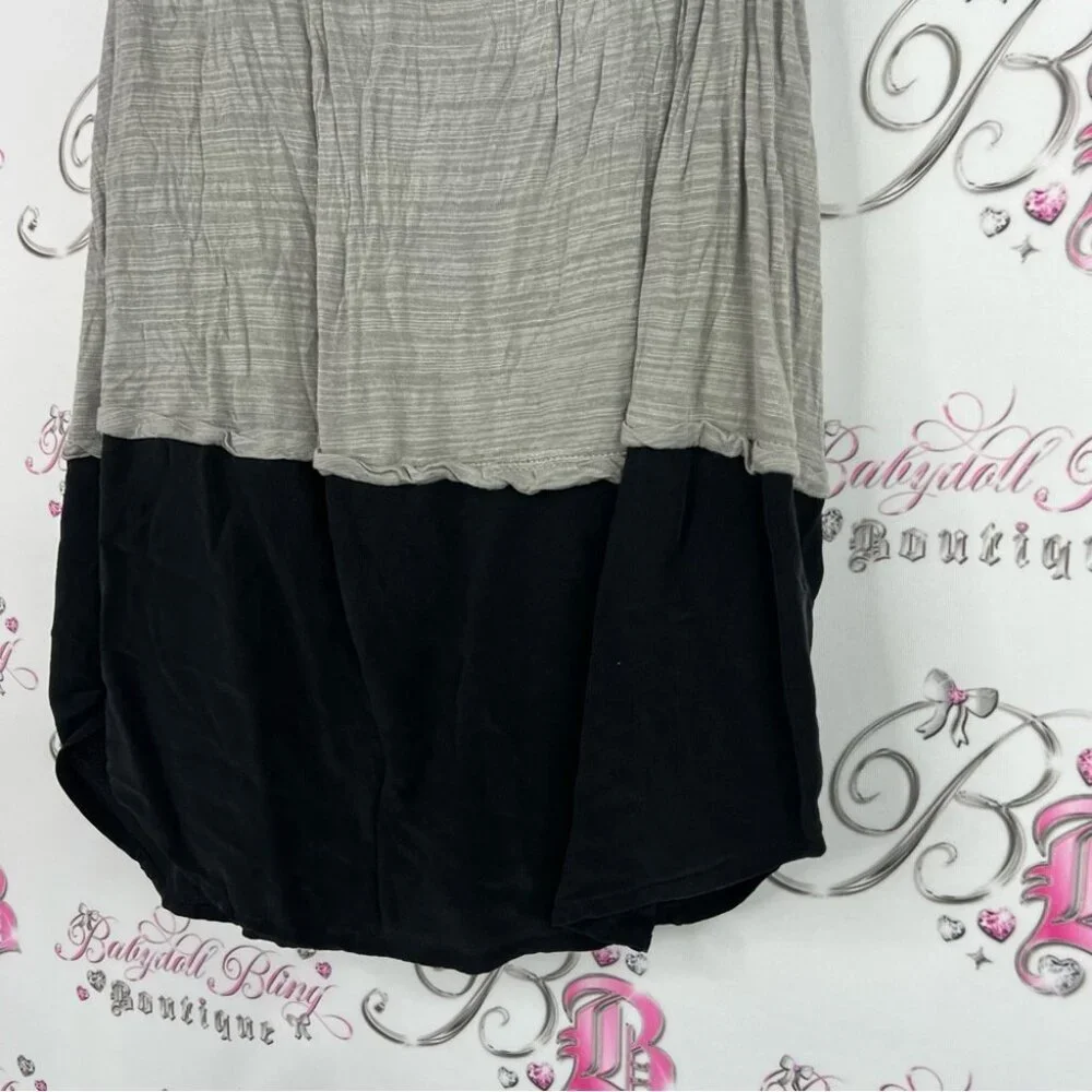 7 For All Mankind tank top half half flowy comfy Gray and Black Tank Top
